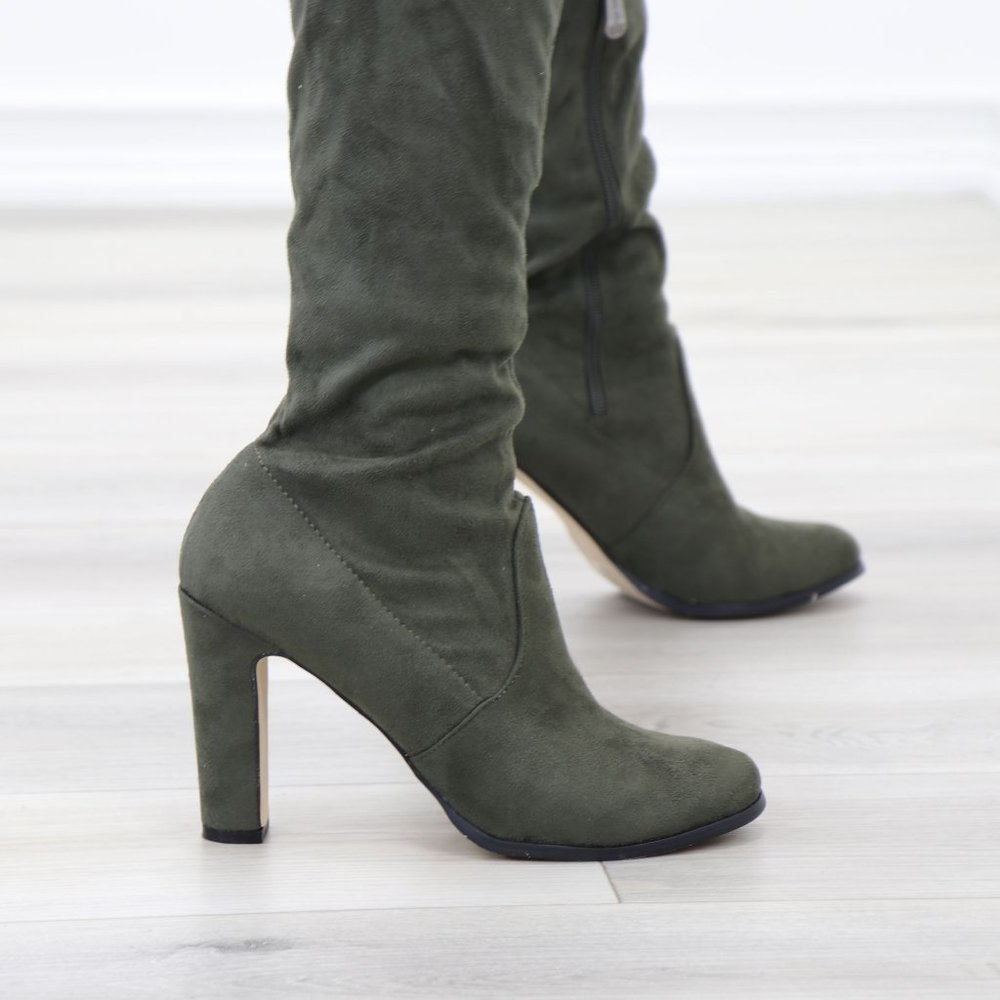 Over Knee High Boots Lace Up Slim Thigh High Heels - Picture 10 of 15